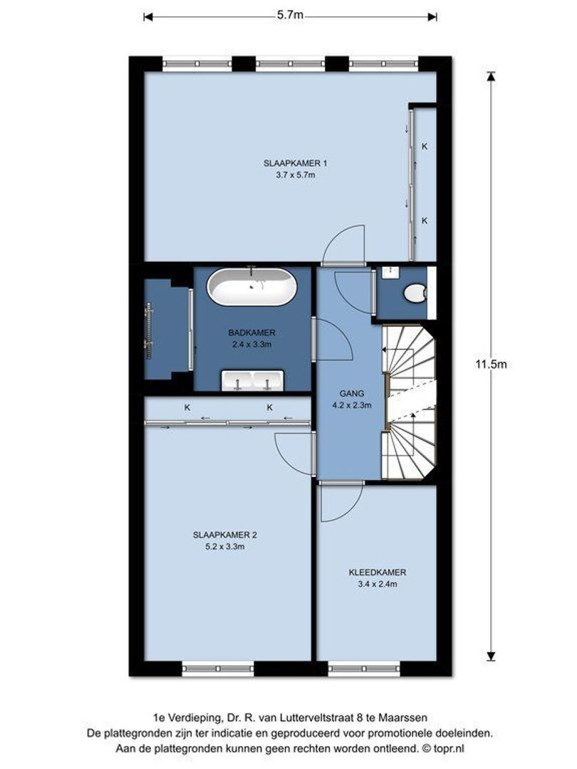 Dr. R. van Lutterveltstraat 8, Maarssen plattegrond-1