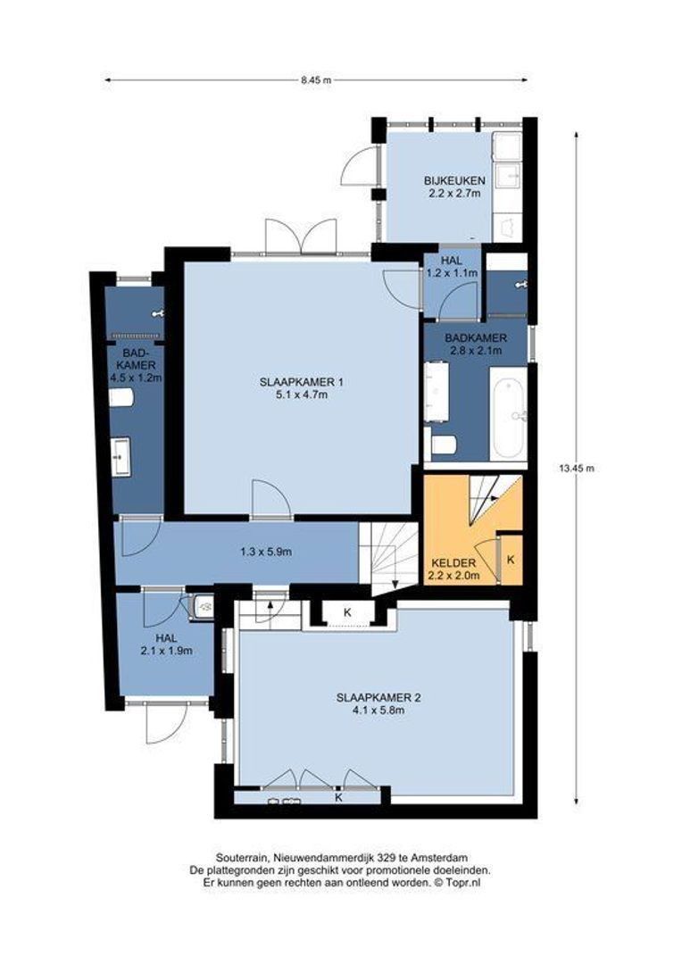 Nieuwendammerdijk 329 - 331, Amsterdam plattegrond-1
