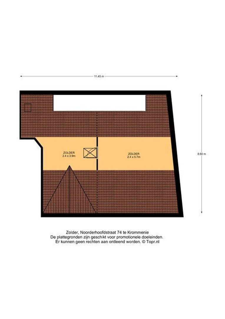 Noorderhoofdstraat 74, Krommenie plattegrond-2