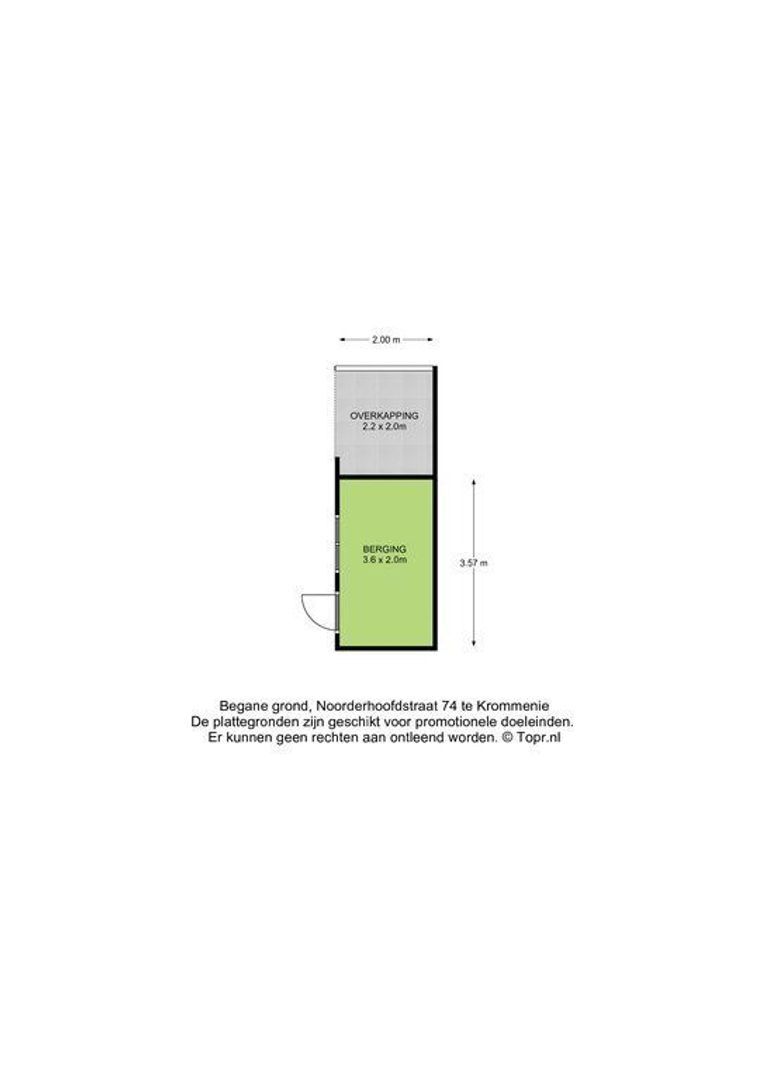 Noorderhoofdstraat 74, Krommenie plattegrond-3