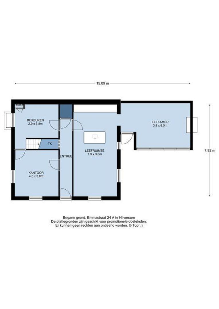 Emmastraat 24 a, Hilversum plattegrond-0
