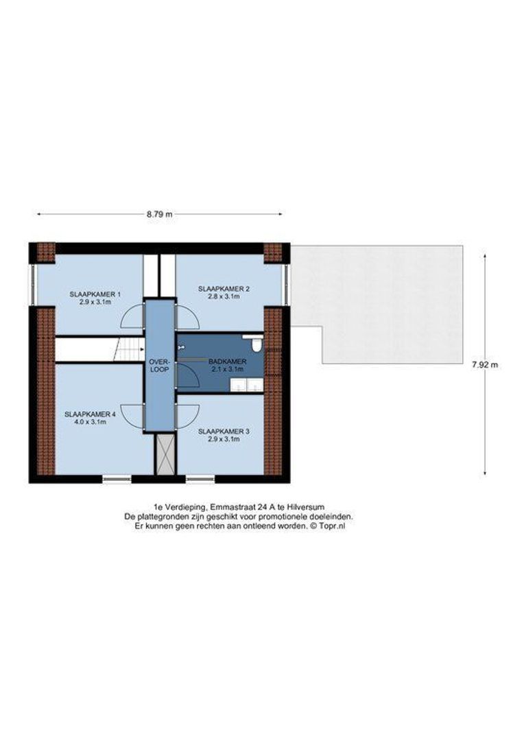 Emmastraat 24 a, Hilversum plattegrond-1