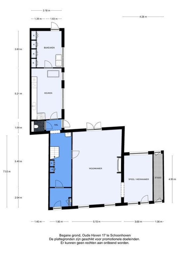 Oude Haven 17, Schoonhoven plattegrond-0