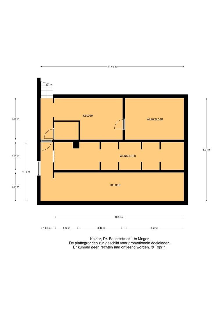 Dr. Baptiststraat 1, Megen plattegrond-1