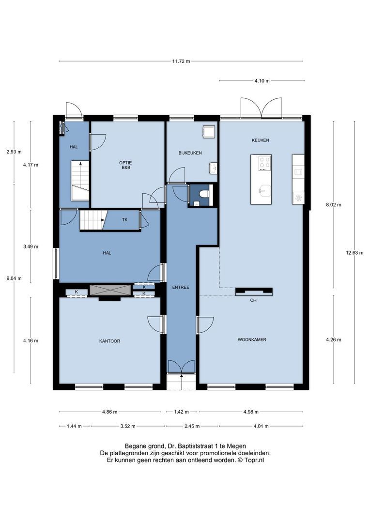 Dr. Baptiststraat 1, Megen plattegrond-0