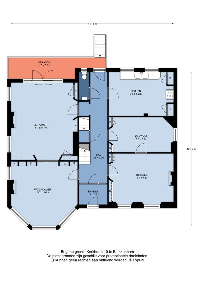 Kerkbuurt 10, Blankenham plattegrond-0
