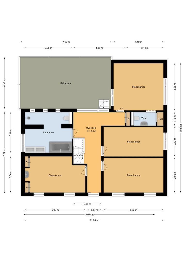 Frieseweg 1, Oldemarkt plattegrond-43