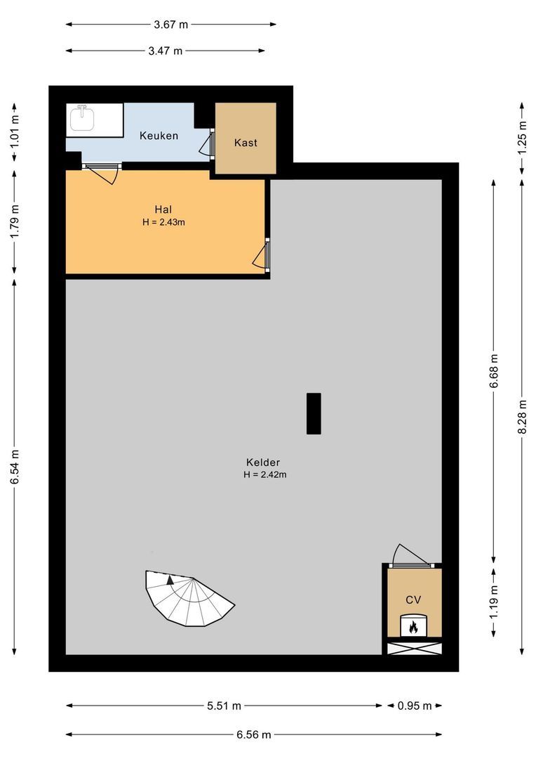 Hoofdstraat 77, Noordwijk plattegrond-1