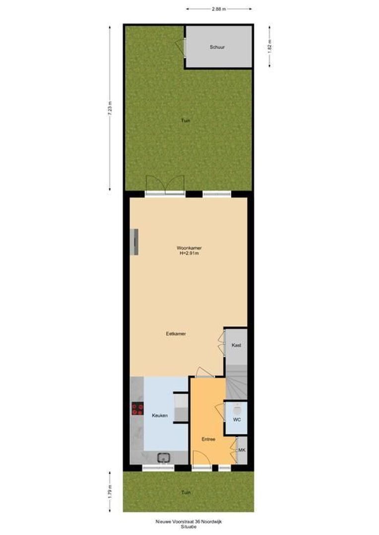 Nieuwe Voorstraat 36, Noordwijk plattegrond-0