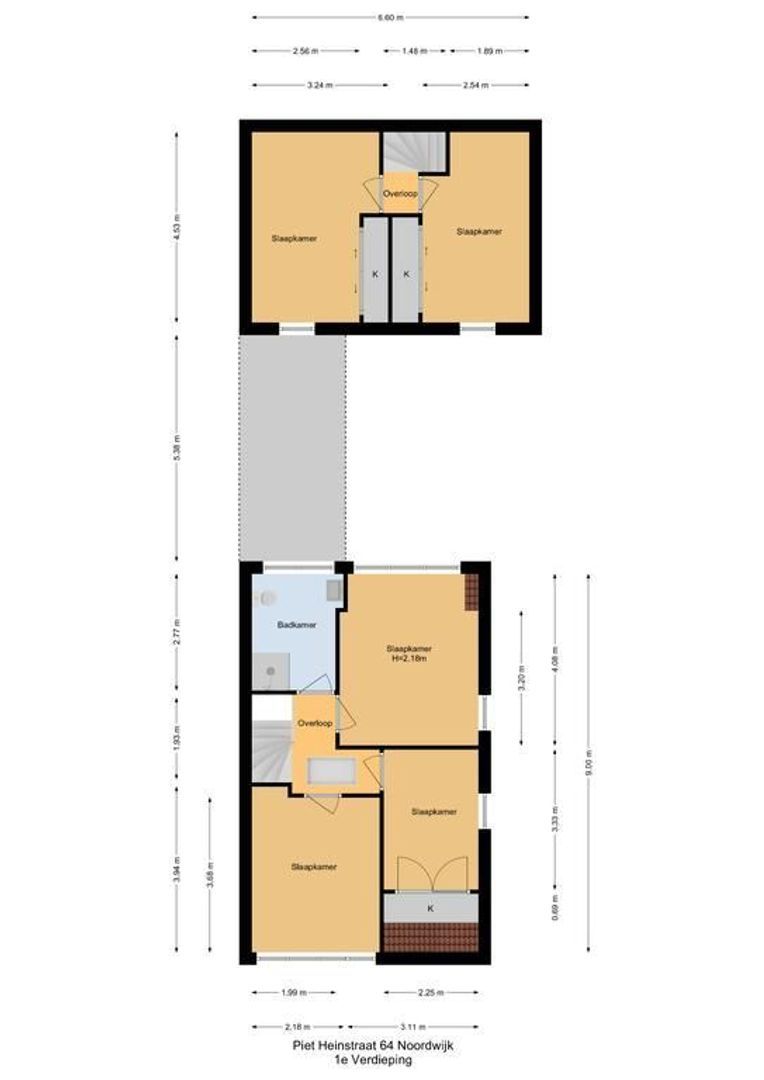 Piet Heinstraat 64, Noordwijk plattegrond-2