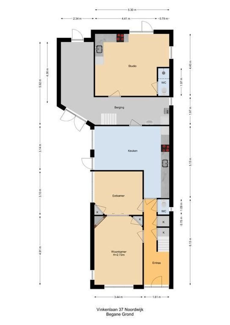 Vinkenlaan 37, Noordwijk plattegrond-1
