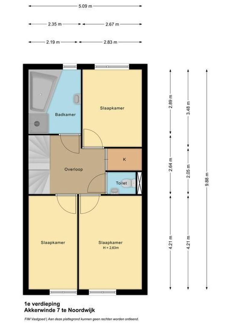 Akkerwinde 7, Noordwijk plattegrond-2