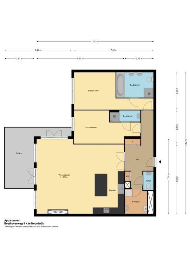 Beethovenweg 5 K, Noordwijk plattegrond-0