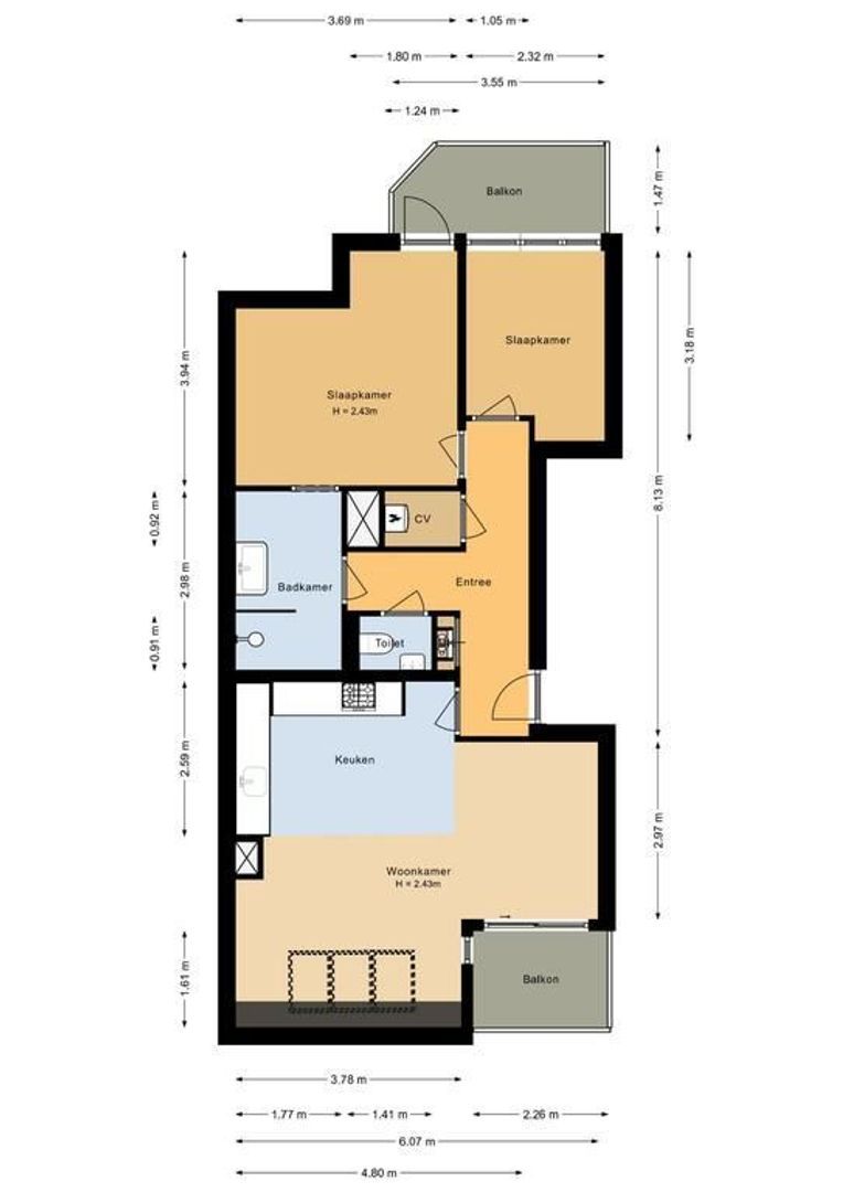 Hoofdstraat 7 I, Noordwijk plattegrond-0