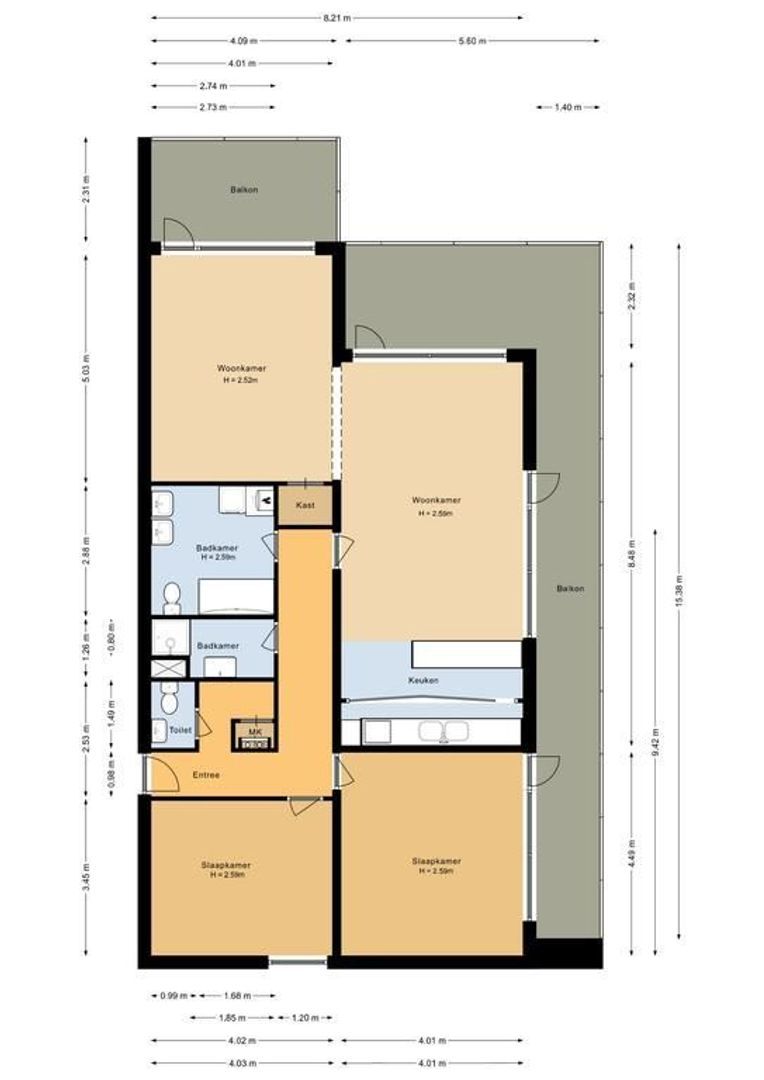 Residence Rembrandt 63, Noordwijk plattegrond-0