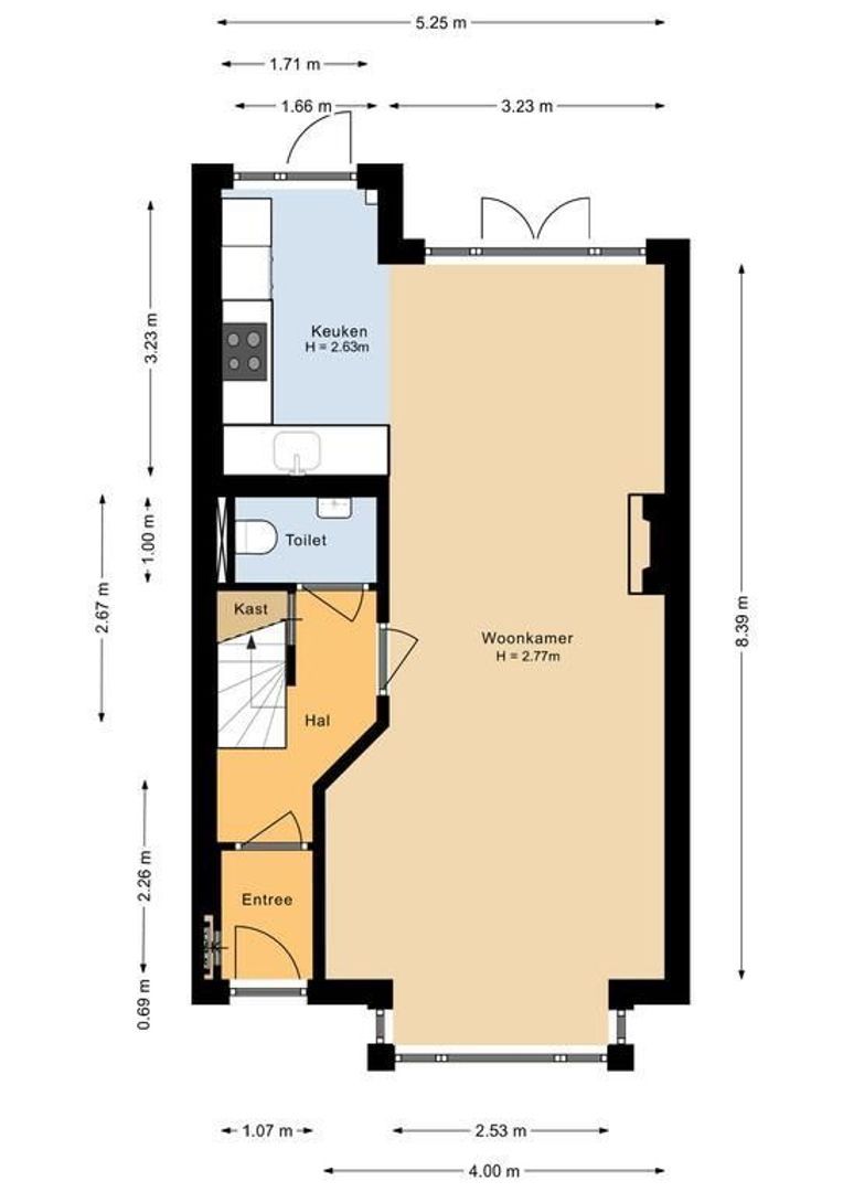 Quarles van Uffordstraat 49, Noordwijk plattegrond-1