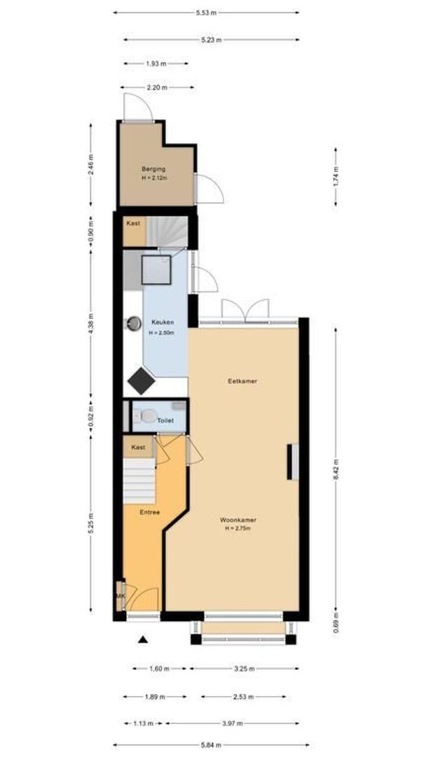 Quarles van Uffordstraat 43, Noordwijk plattegrond-1