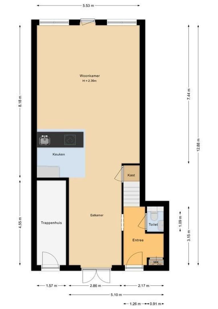 van Speijkstraat 2 A, Noordwijk plattegrond-1