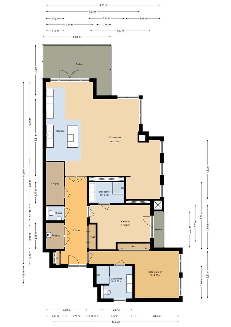 Rembrandtweg 26 F, Noordwijk plattegrond-0