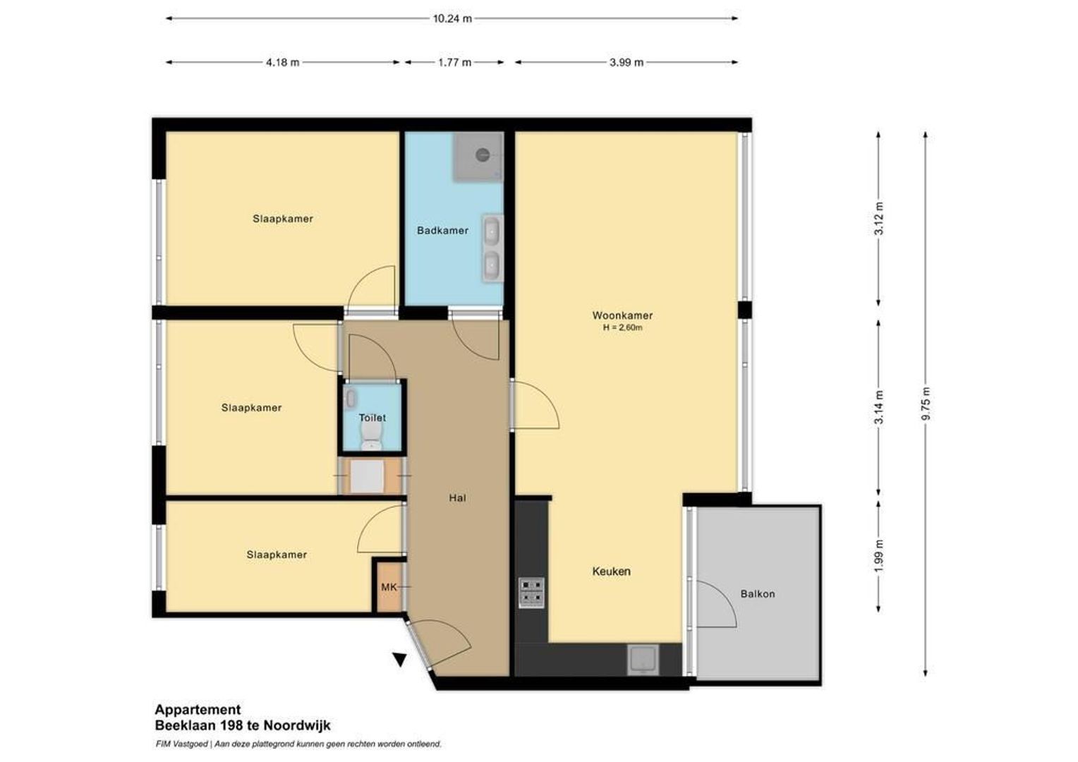 Beeklaan 198, Noordwijk plattegrond-0