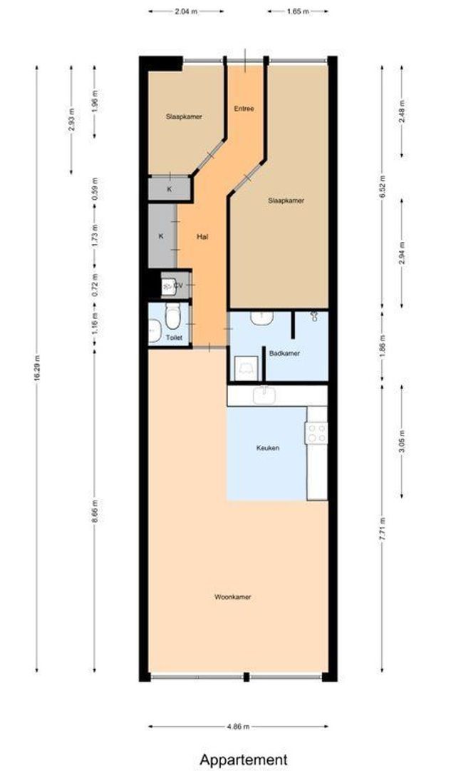 Kerkstraat 54 B, Noordwijk plattegrond-0