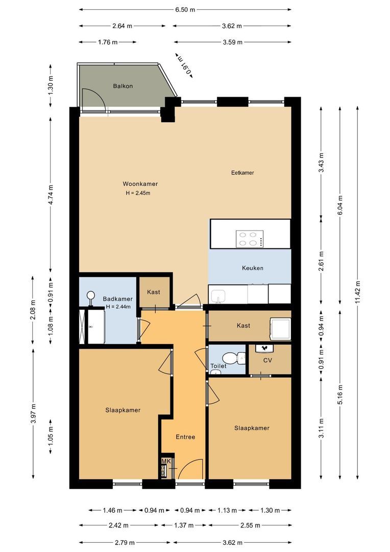 An van Gilsehof 15, Noordwijk plattegrond-0
