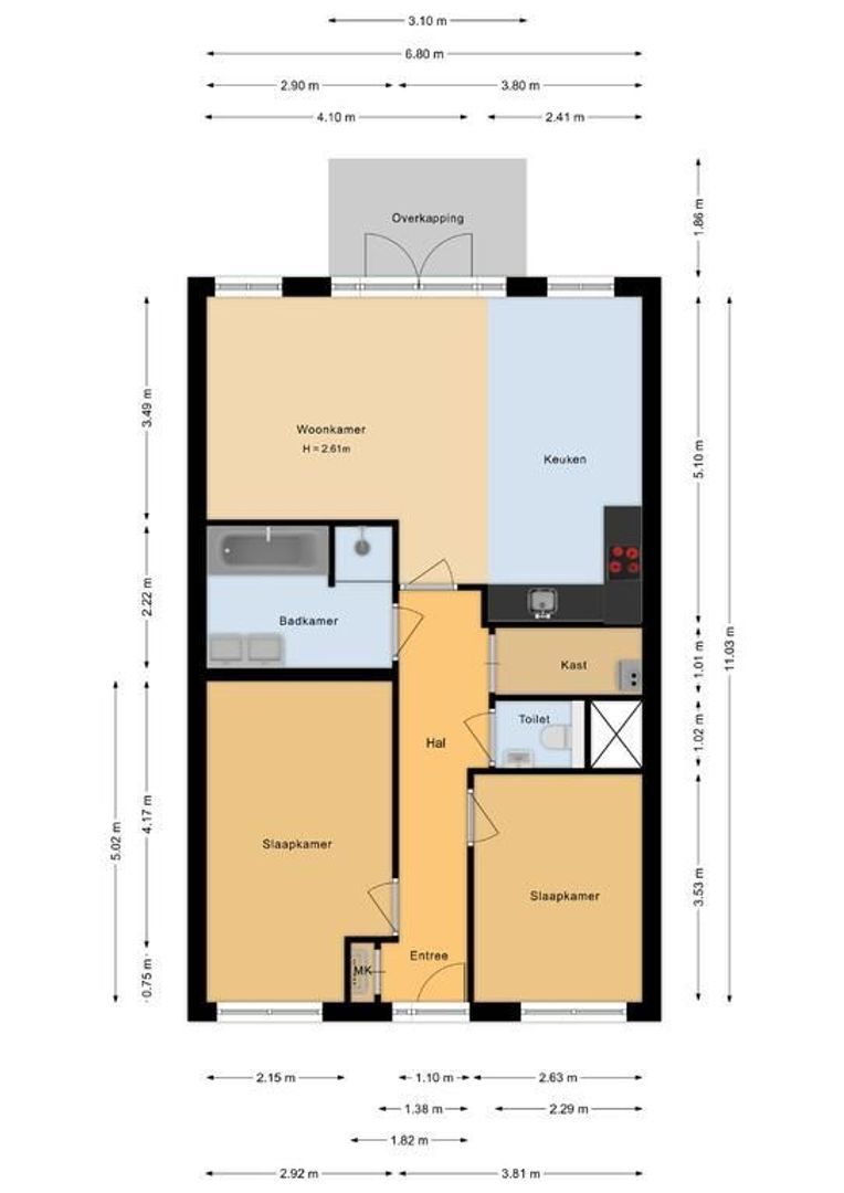 Duinweg 14 C, Noordwijk plattegrond-1