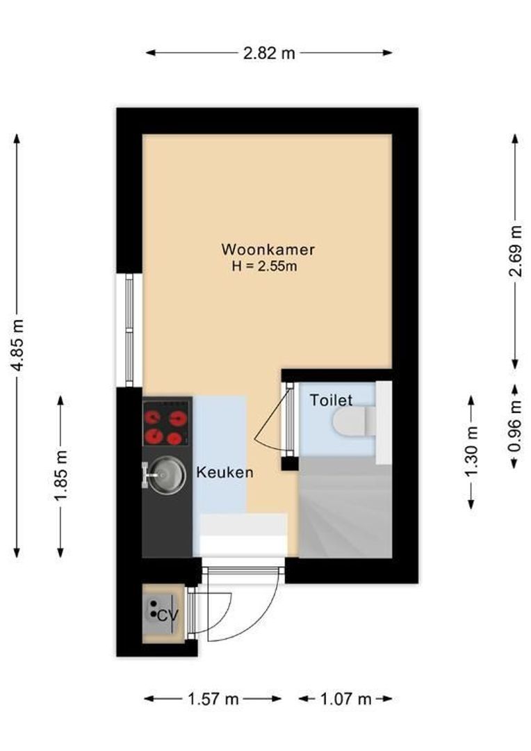 Voorstraat 52 I, Noordwijk plattegrond-0