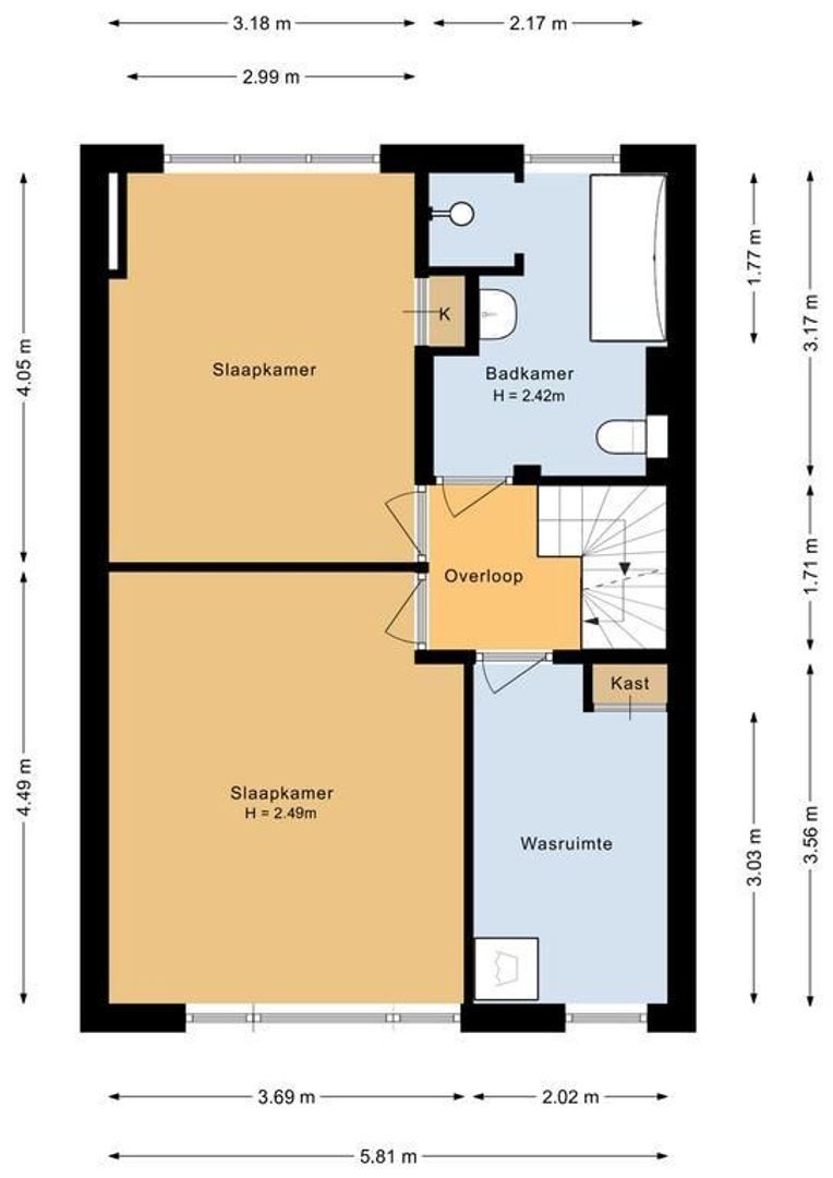 Quarles van Uffordstraat 92, Noordwijk plattegrond-2