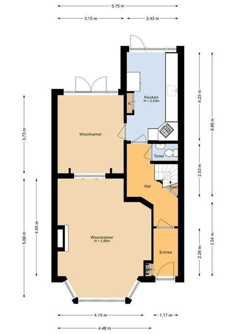 Quarles van Uffordstraat 92, Noordwijk plattegrond-1