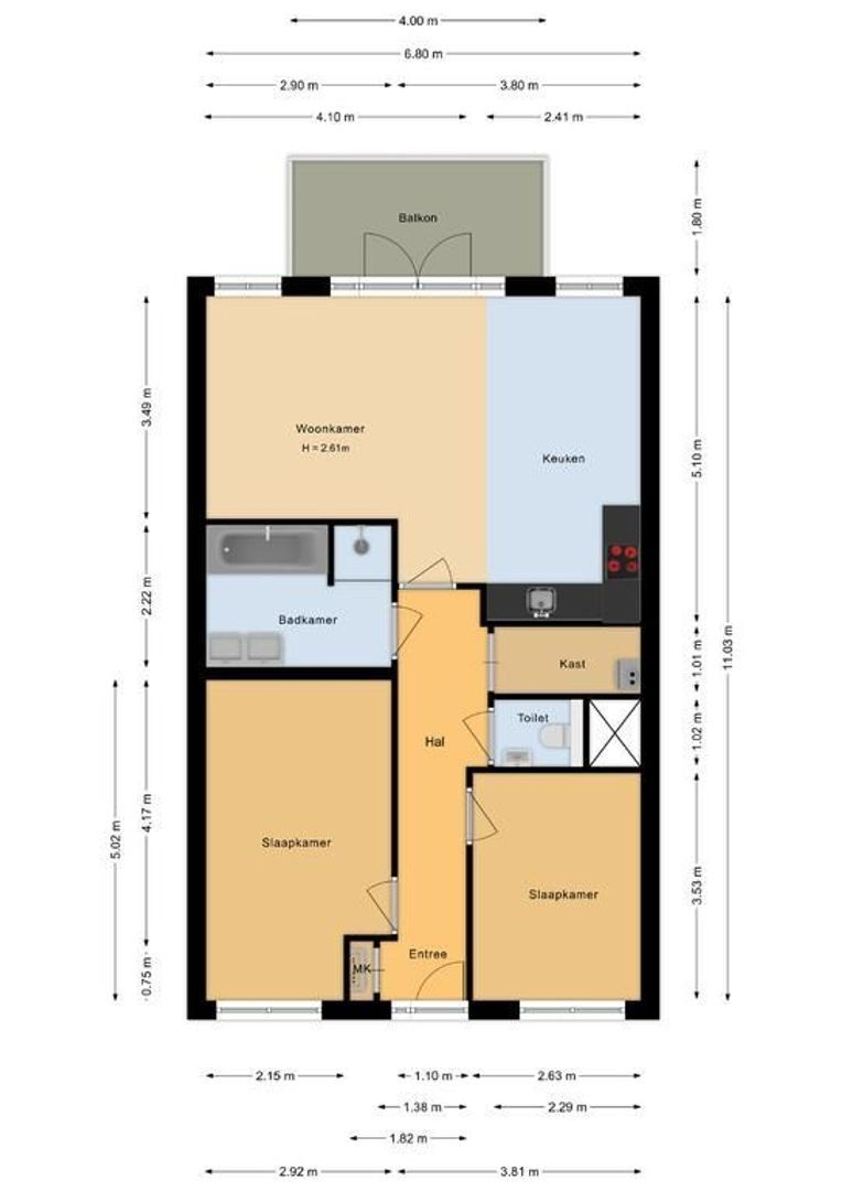 Duinweg 14 J, Noordwijk plattegrond-0