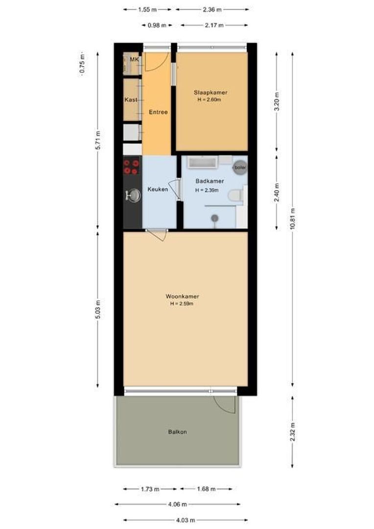 Residence Rembrandt 91, Noordwijk plattegrond-0