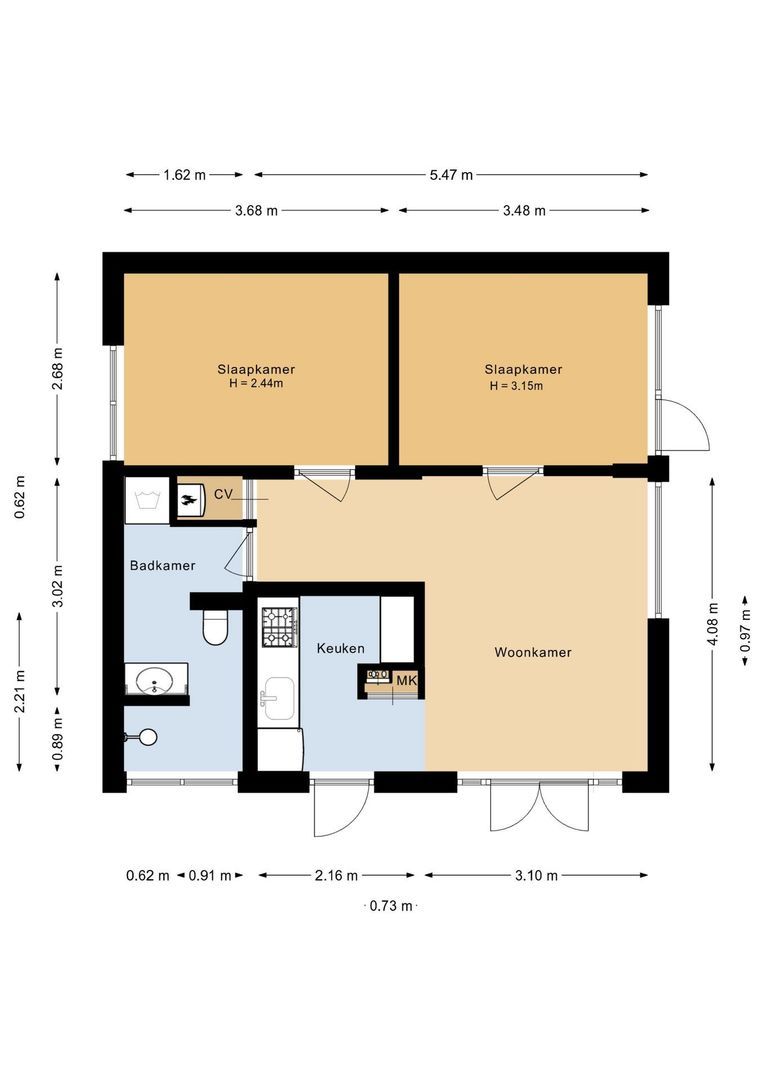 Duinschooten 12 112, Noordwijkerhout plattegrond-1