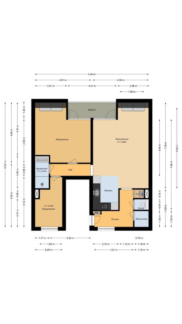 Kerkstraat 42 E, Noordwijk plattegrond-0