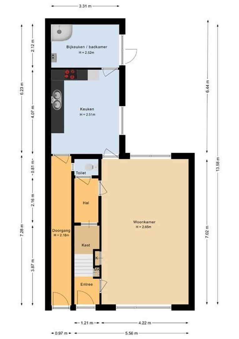 Piet Heinstraat 15, Noordwijk plattegrond-1