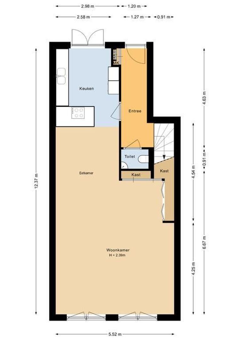 van Speijkstraat 2 B, Noordwijk plattegrond-1