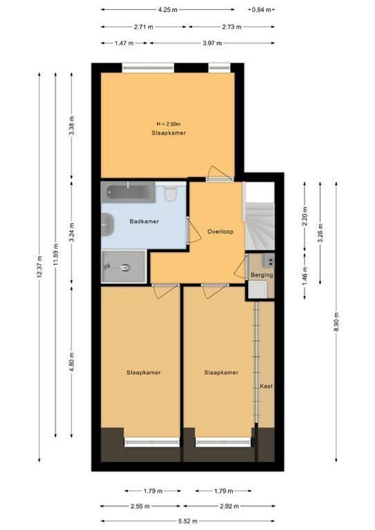van Speijkstraat 2 B, Noordwijk plattegrond-2