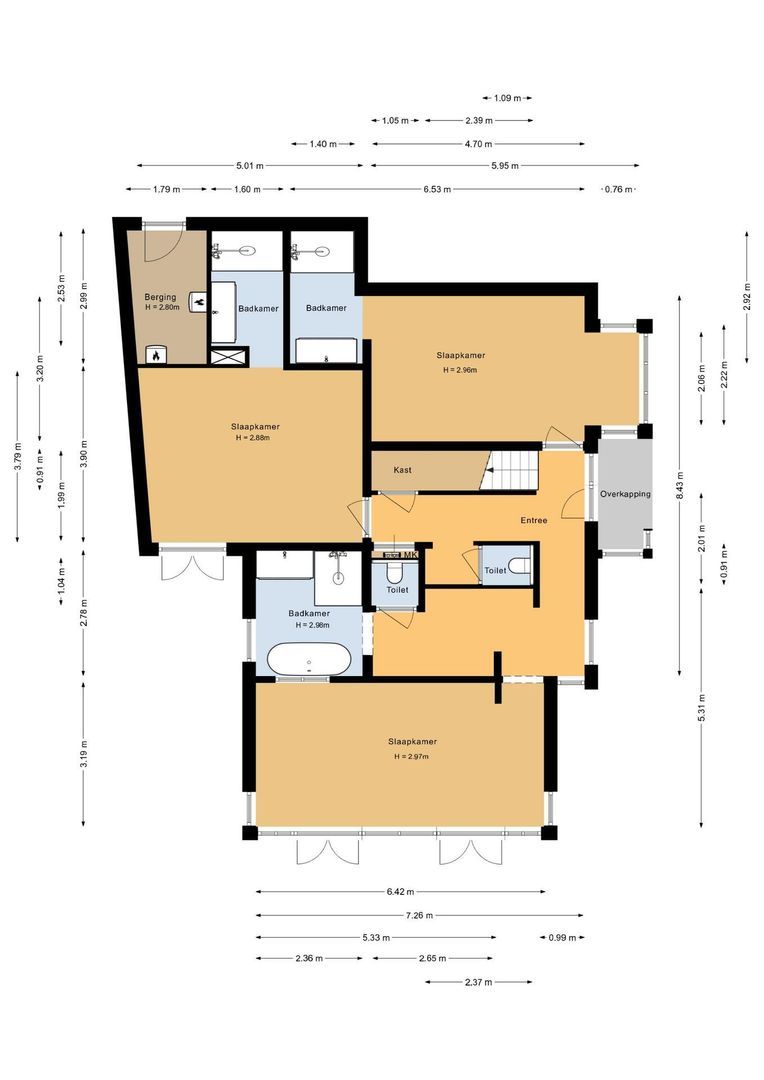 Rembrandtweg 1, Noordwijk plattegrond-1