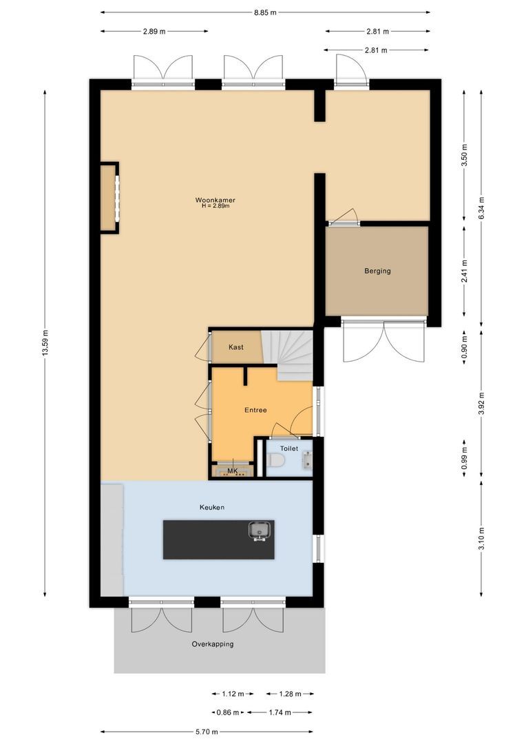 Oswald Wenckebachstraat 23, Noordwijk plattegrond-1