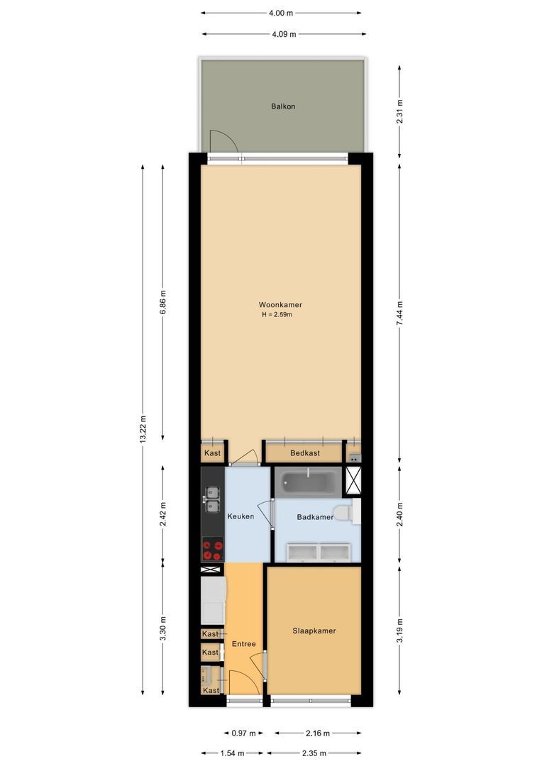 Residence Rembrandt 23, Noordwijk plattegrond-0