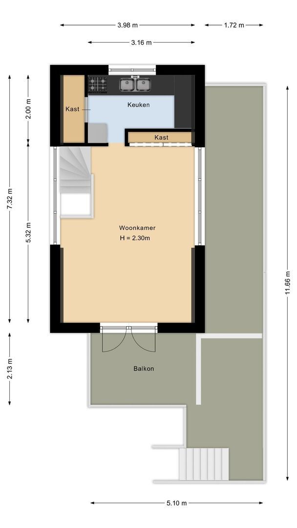 Beethovenweg 2 A, Noordwijk plattegrond-2