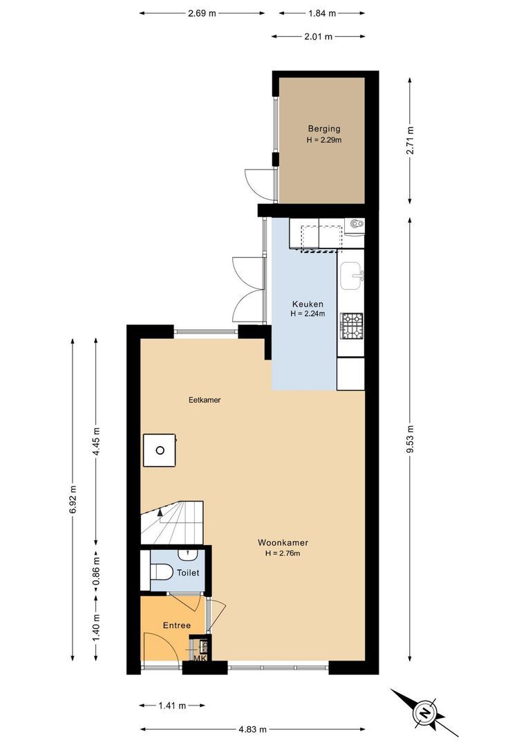 IJmuiderstraat 20, Noordwijk plattegrond-2