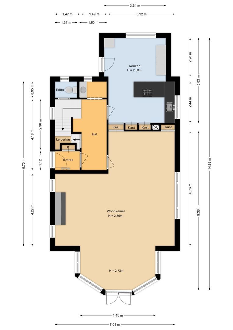 Koningin Astrid Boulevard 37, Noordwijk plattegrond-1