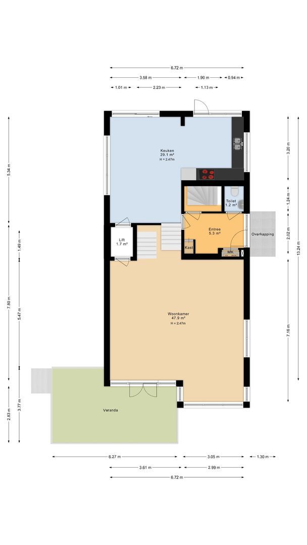 Oude Zeeweg 84, Noordwijk plattegrond-1