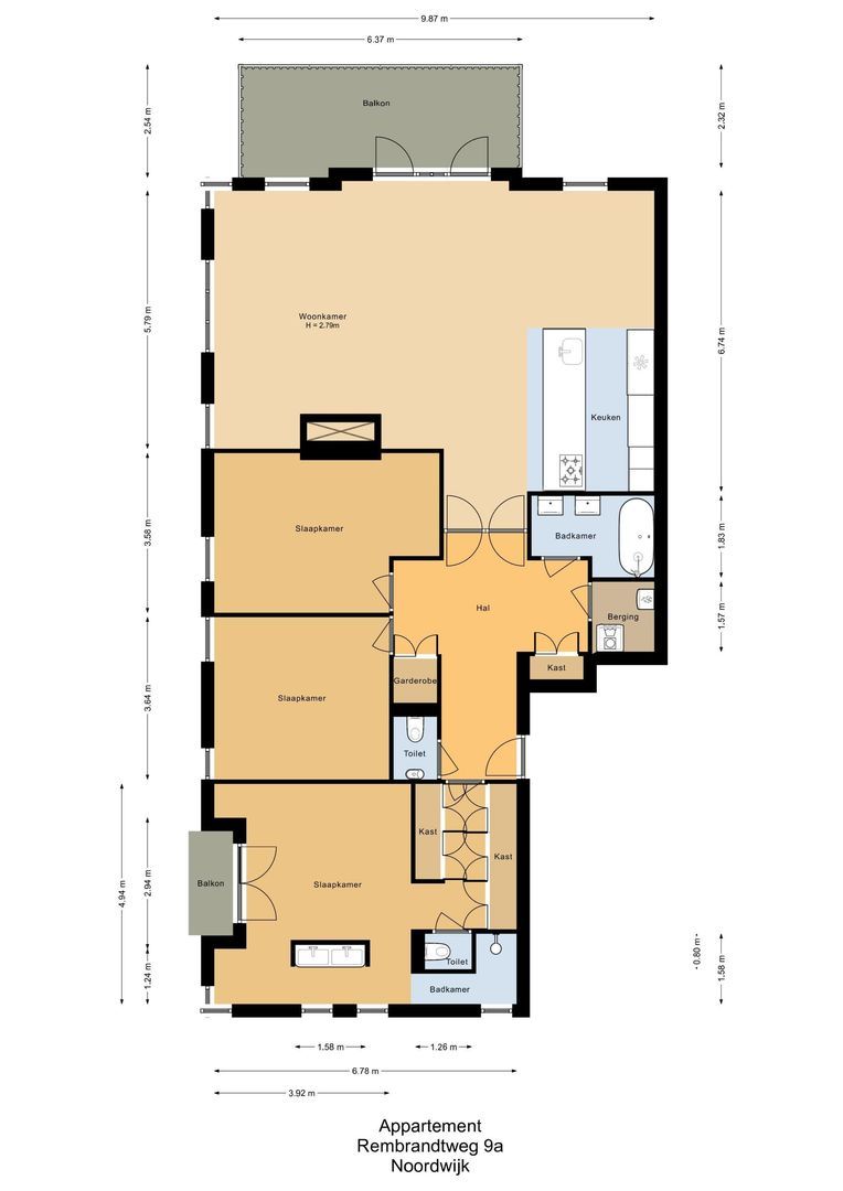 Rembrandtweg 9 A, Noordwijk plattegrond-0