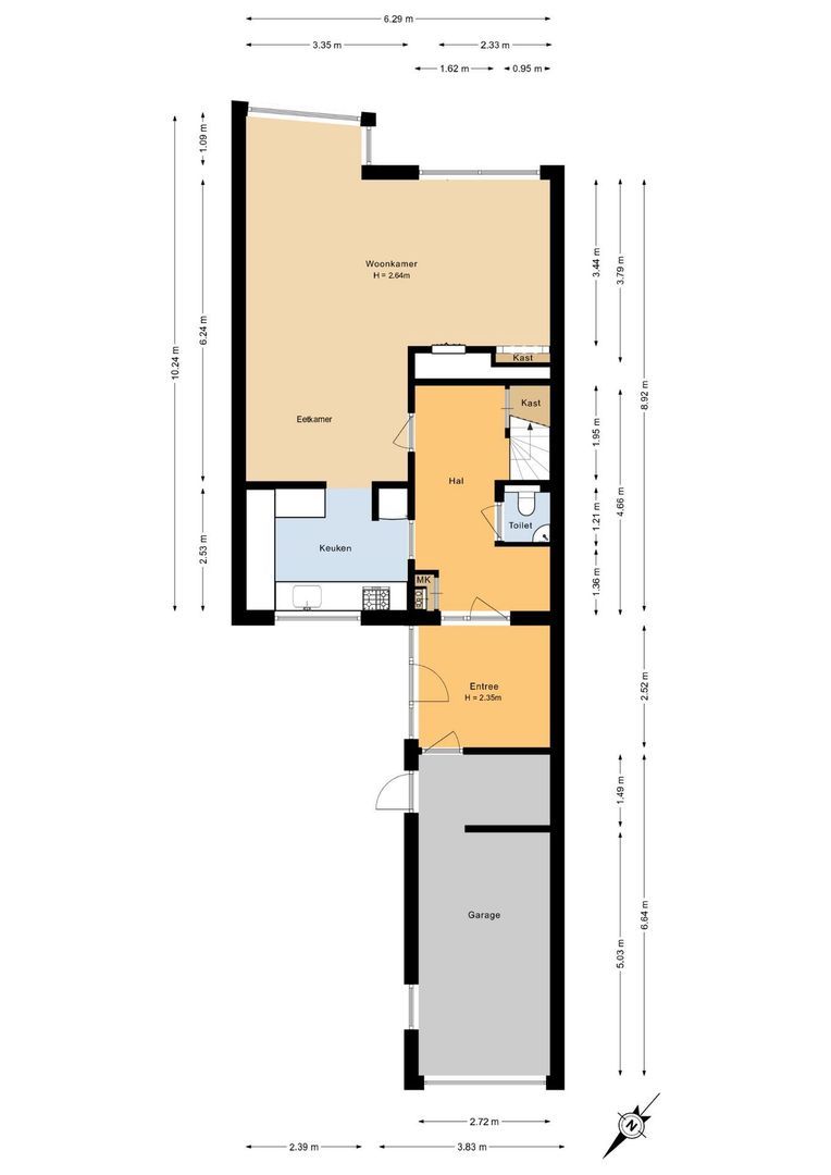 Thijs van der Lindenstraat 44, Noordwijk plattegrond-1