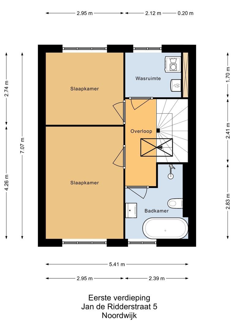 Jan de Ridderstraat 5, Noordwijk plattegrond-1