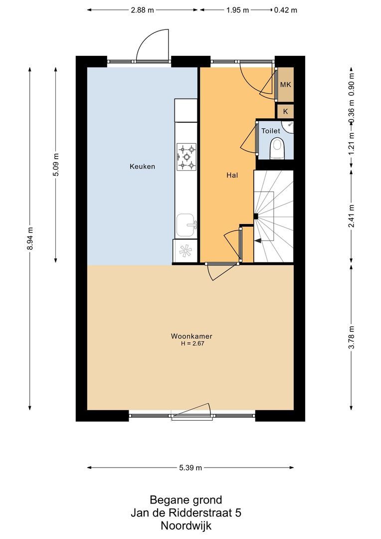 Jan de Ridderstraat 5, Noordwijk plattegrond-0