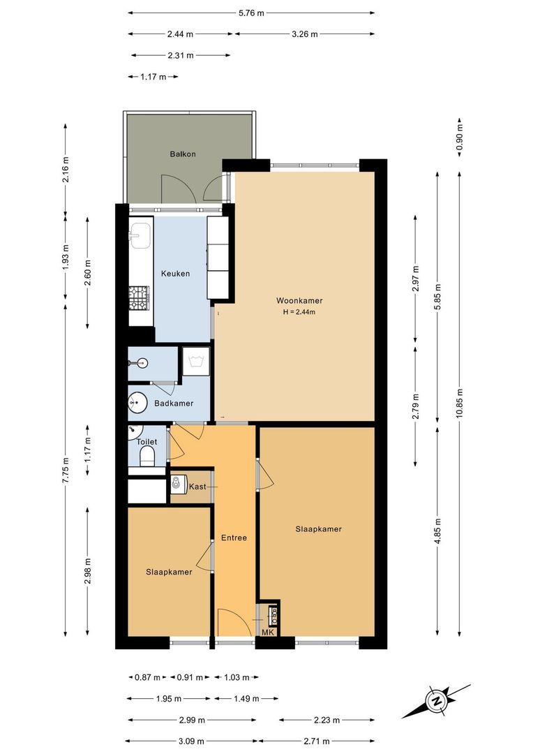 Zandbank 45, Noordwijk plattegrond-0