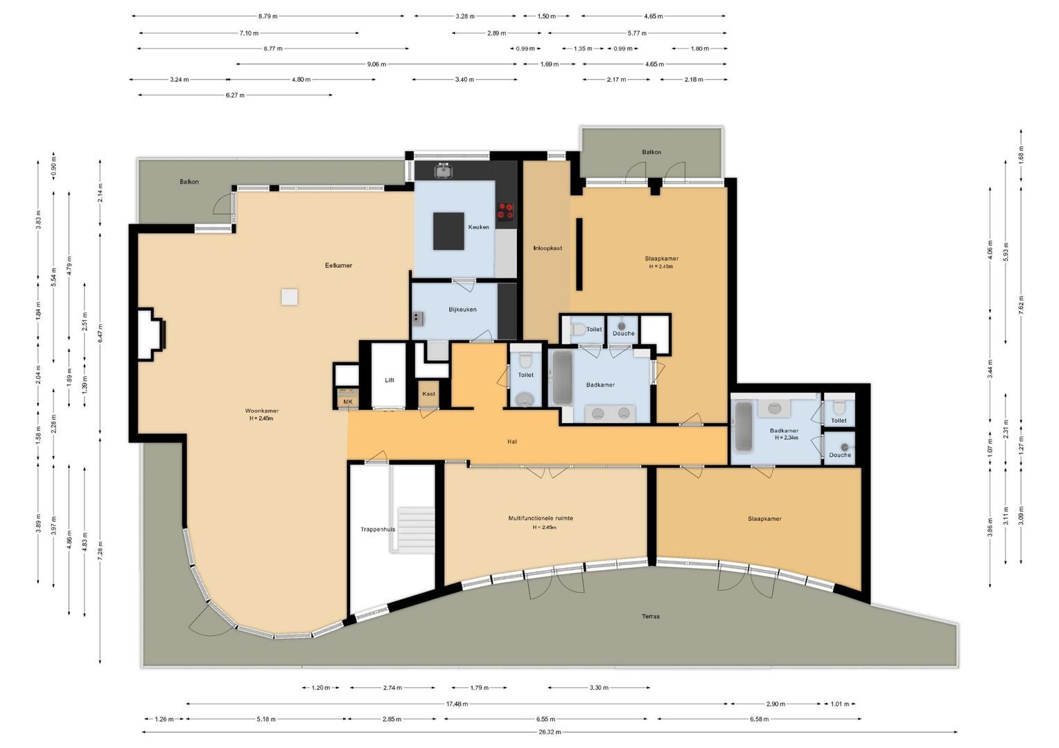 Les Dunes 9, Noordwijk plattegrond-0
